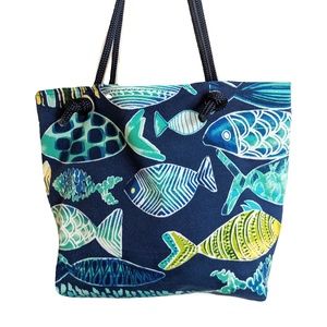 School of Fish Handmade Rope Handled Bag